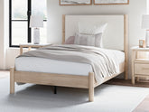 Prime Furniture - Ashley Furniture - Cadmori Bedroom - King Upholstered Panel Bed / Black/White - B2616B8